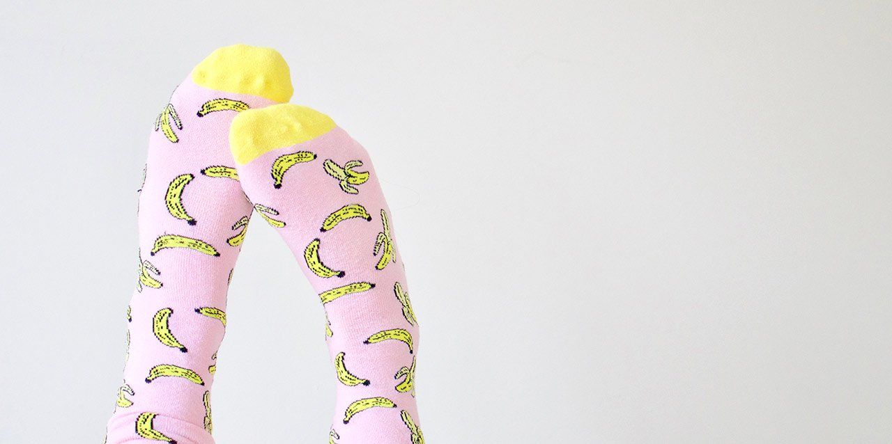 Calcetines con estampado de plátanos